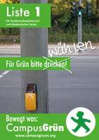 Plakat "F&uuml;r gr&uuml;n bitte w&auml;hlen!"