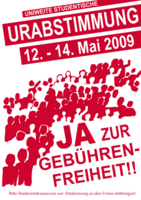 Urabstimmung: JA zur Geb&uuml;hrenfreiheit - 12. - 14. Mai